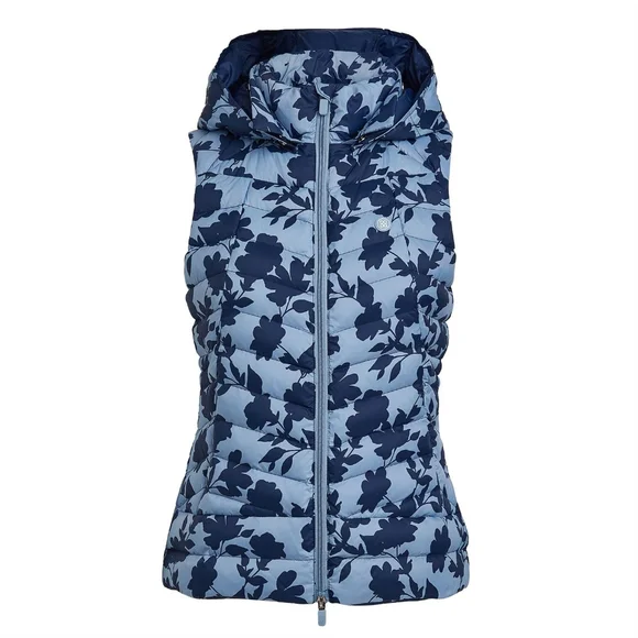G/FORE Womens Tonal Floral Nylon Puffer Vest Fjord